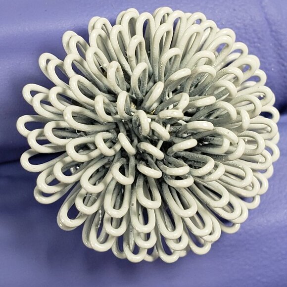 Silver-tone White Pine Cone Stud Earrings Textured Loop Design Modern Jewelry - Picture 4 of 10